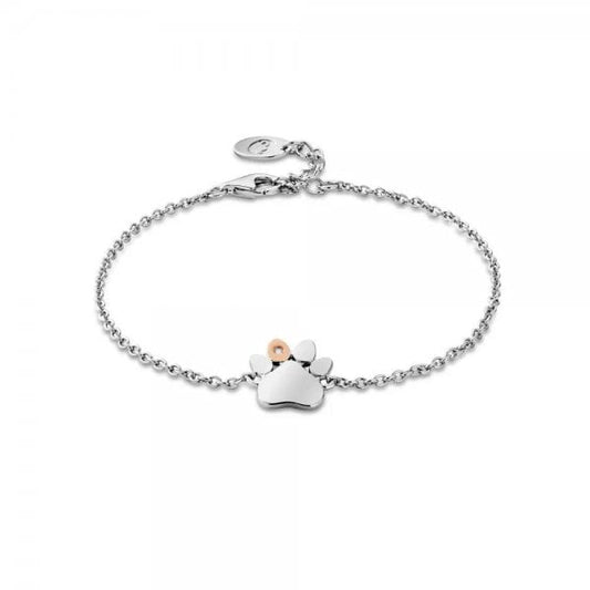Paw Prints On My Heart Silver Paw Bracelet