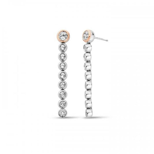 CELEBRATION SILVER DROP-HOOP EARRINGS