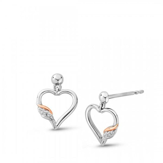 Past Present Future Heart Sterling Silver Earrings