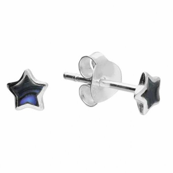 Small paua shell star stud