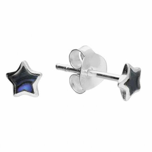 Small paua shell star stud
