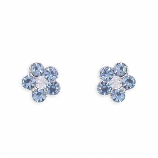 Blue crystal flower stud Earrings