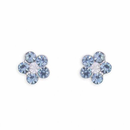 Blue crystal flower stud Earrings