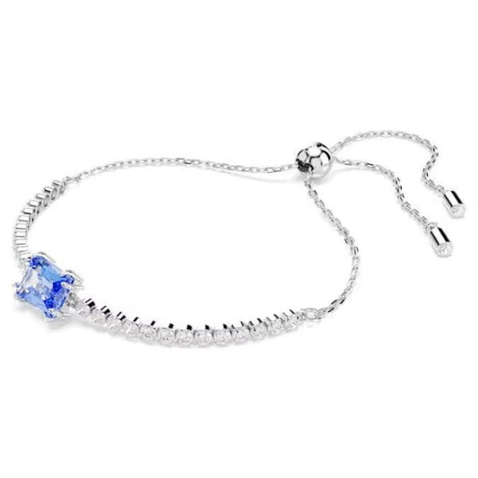 Matrix Tennis bracelet, Mixed, Blue, Rhodium, M