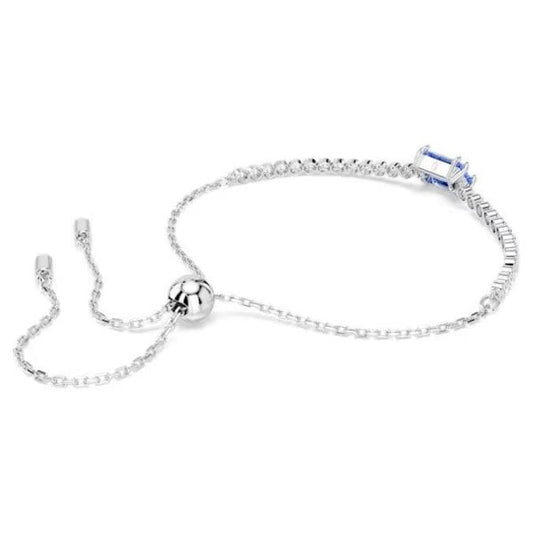 Matrix Tennis bracelet, Mixed, Blue, Rhodium, M