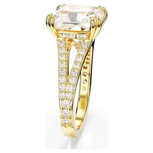 Stilla cocktail ring, Square cut, White, Gold, S58