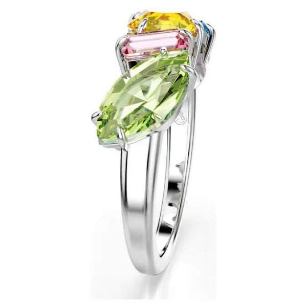 Gema ring, Mixed cuts, Multicoloured, Rhodium, S50
