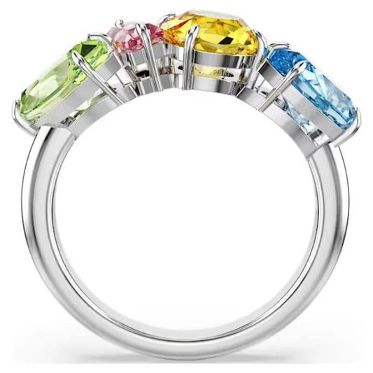 Gema ring, Mixed cuts, Multicoloured, Rhodium, S50