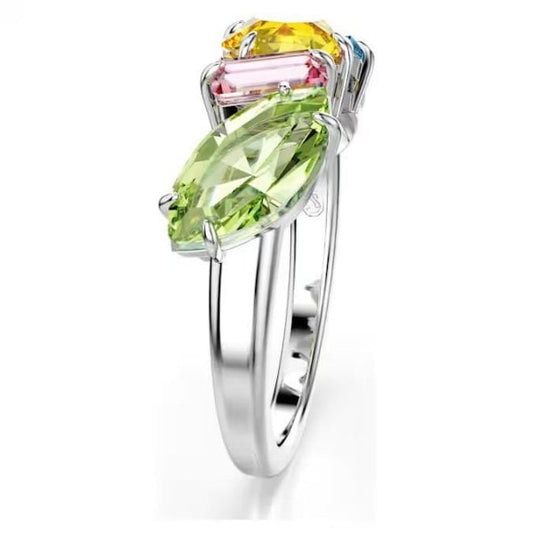 Gema ring, Mixed cuts, Multicoloured, Rhodium, S52