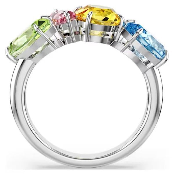 Gema ring, Mixed cuts, Multicoloured, Rhodium, S52