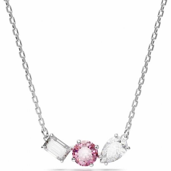 Mesmera pendant, Mixed cuts, Pink, Rhodium plated