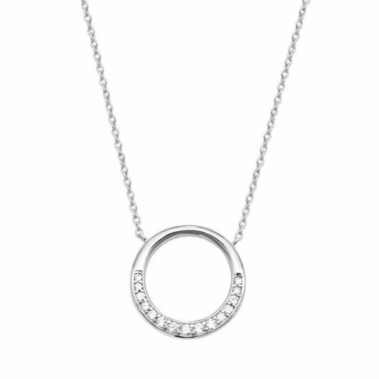 Partial Set Halo Circle Cubic Zirconia Pendant