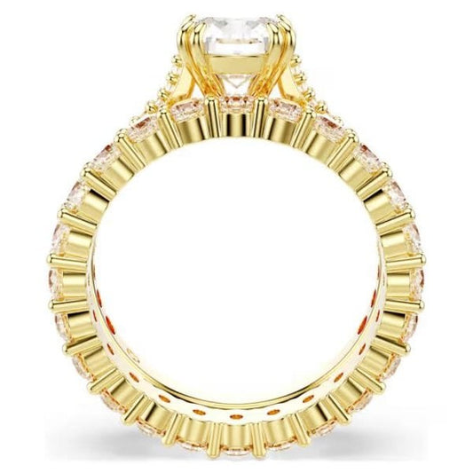 Stilla ring, Round cut, White, Gold-tone, S52