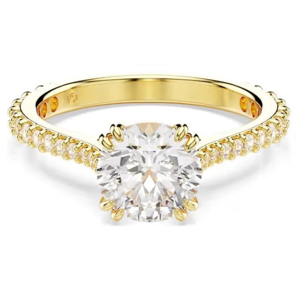 Stilla ring, Round cut, White, Gold-tone, S52