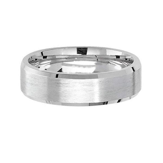 SILVER 6MM SATIN WEDDING BAND - SIZE L