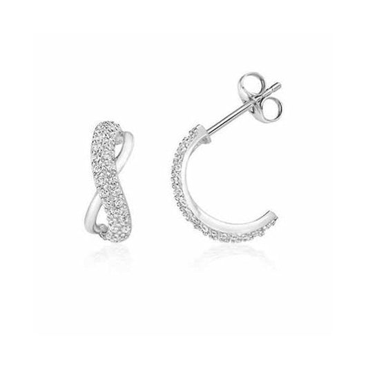 INFINITY HALF LOOP CZ EARRINGS