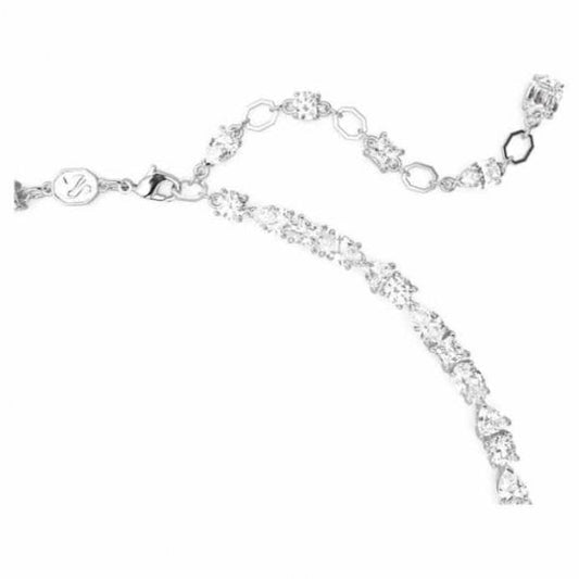 Mesmera necklace, Mixed cuts, White, Rhodium