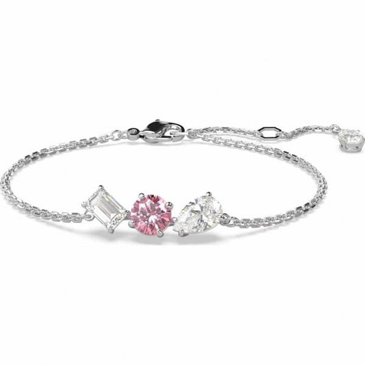 Mesmera bracelet, Mixed cuts, Pink, Rhodium plated