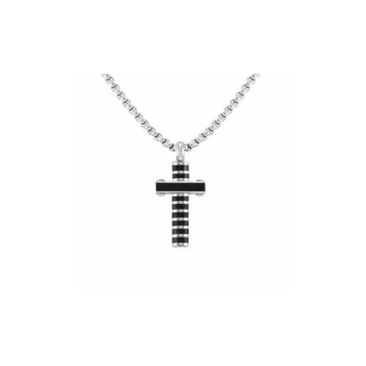 Unisex Strong Steel Black Cross Necklace