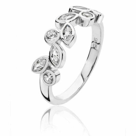 Silver Marquise Round Shape Cubic Zirconia Ring