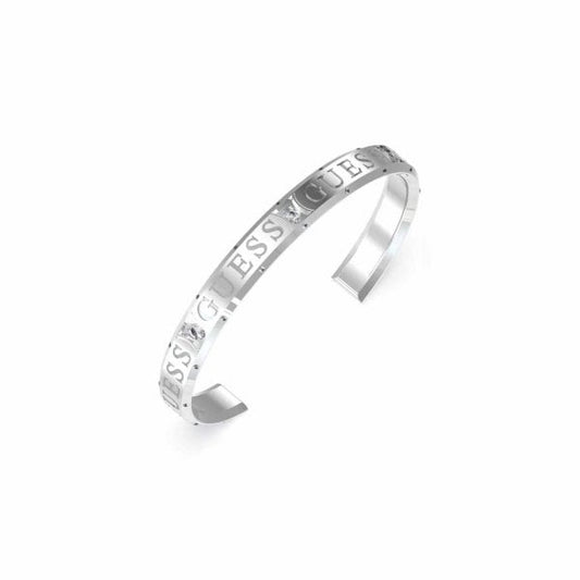 Rhodium Plated Steel Crystal Bangle