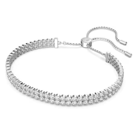 Subtle Bracelet, White, Rhodium plated