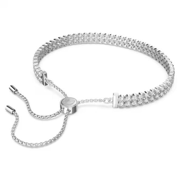 Subtle Bracelet, White, Rhodium plated