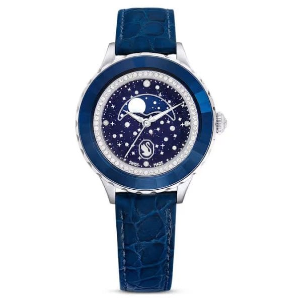 Octea Moon watch, Swiss Made, Moon, Leather