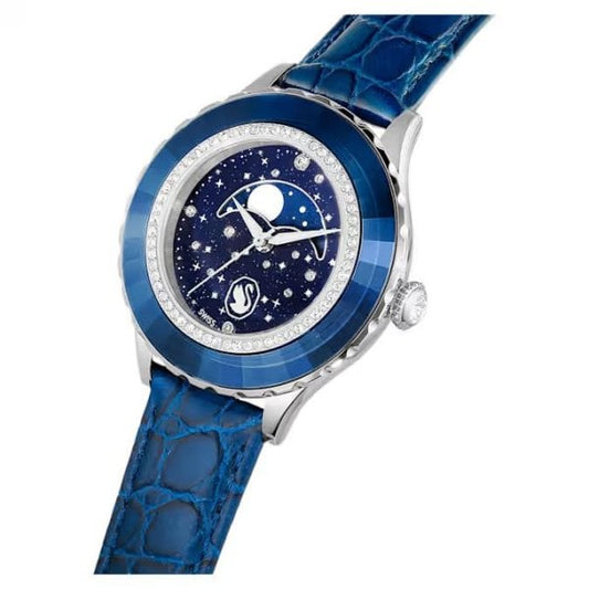 Octea Moon watch, Swiss Made, Moon, Leather