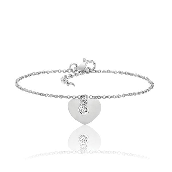 SILVER & CO FINE HEART BRACELET