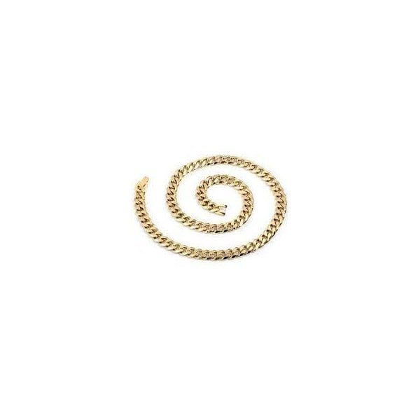 Gents Steel Necklace Yellow Gold Plating 50cm