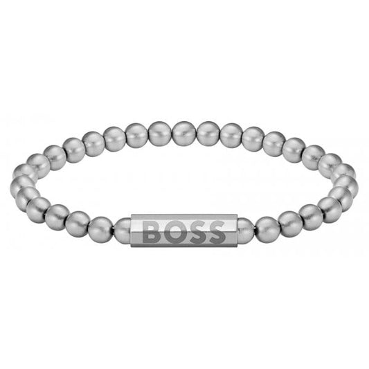 Gents Sphere Bead Logo Bracelet