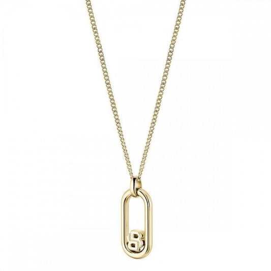 Ladies Double B Swing Gold Plated Necklace
