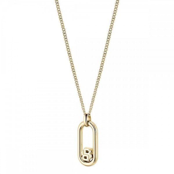 Ladies Double B Swing Gold Plated Necklace