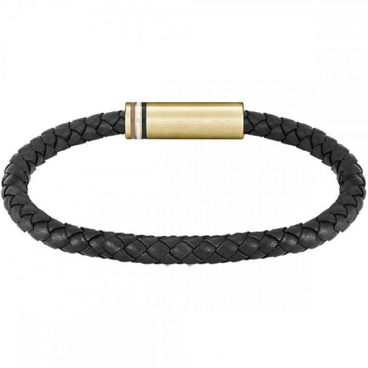 Men’s Ares Braided Black Leather Bracelet