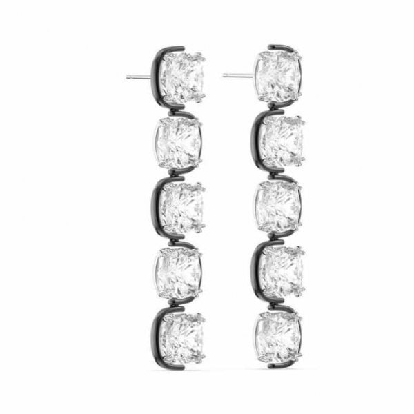 Harmonia drop earrings Cushion cut floating crysta