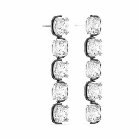 Harmonia drop earrings Cushion cut floating crysta