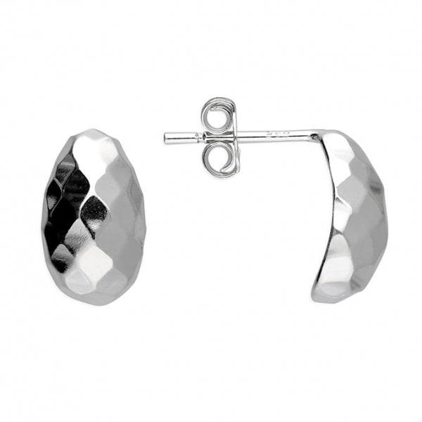 Ladies Sterling Silver Earrings - Mirrored Stud
