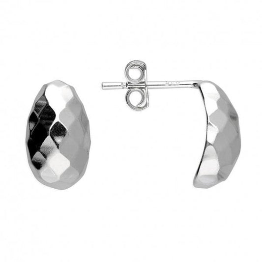 Ladies Sterling Silver Earrings - Mirrored Stud