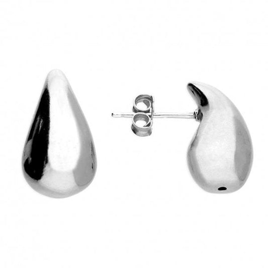 Ladies Sterling Silver Pear Drop Stud Earrings