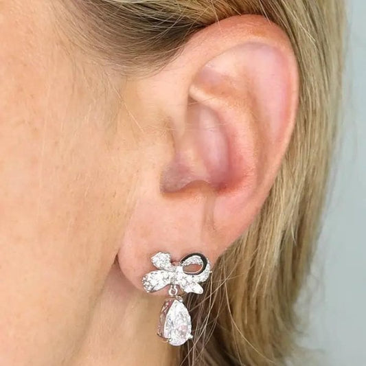 Ladies Sterling Silver Earrings - with CZ