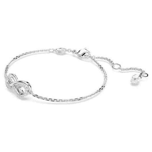 Hyperbola bracelet, Infinity, White, Rhodium, M