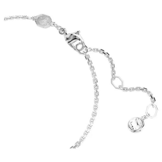 Hyperbola bracelet, Infinity, White, Rhodium, M