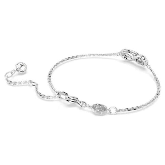 Hyperbola bracelet, Infinity, White, Rhodium, M