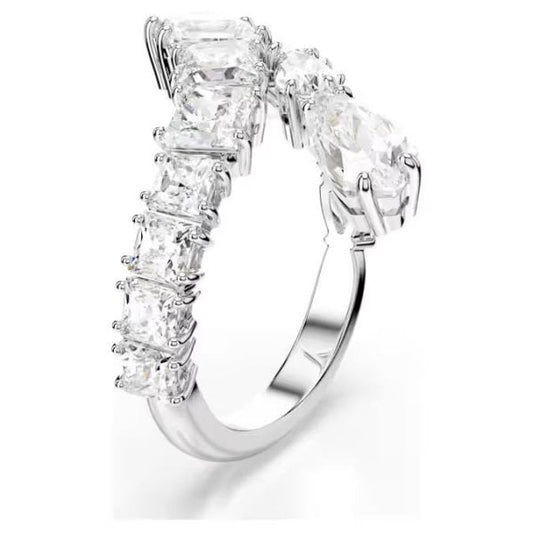 Matrix ring, Mixed cuts, White, Rhodium, S52