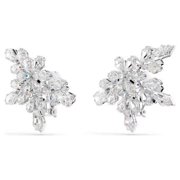 Idyllia clip earrings, Mixed cuts, Half snowflake