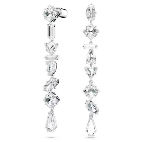 Mesmera drop earrings, Mixed cuts, Long, White