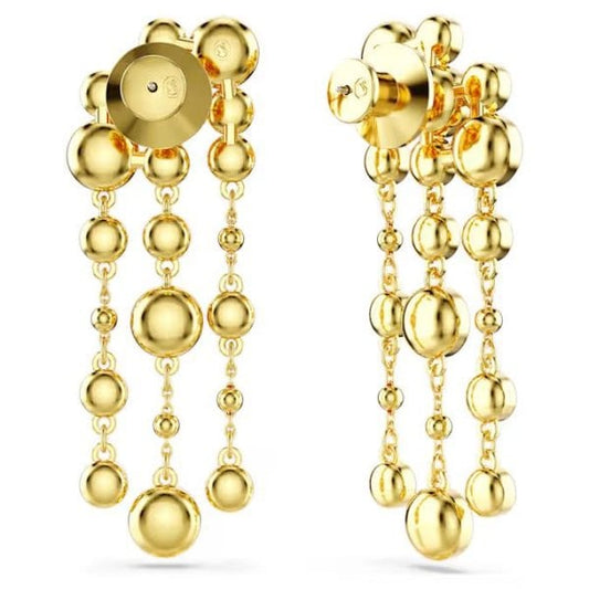 Imber drop earrings, Round cut, Chandelier, White