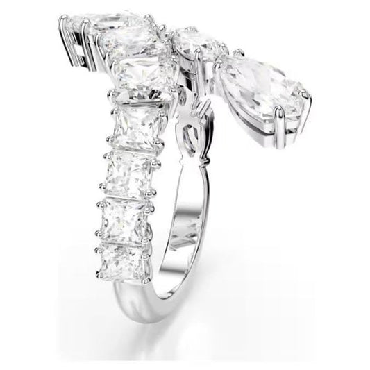 Matrix ring, Mixed cuts, White, Rhodium, S58