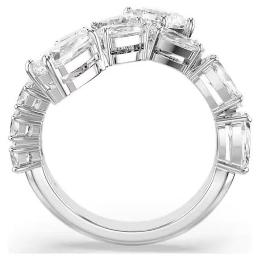 Matrix ring, Mixed cuts, White, Rhodium, S58